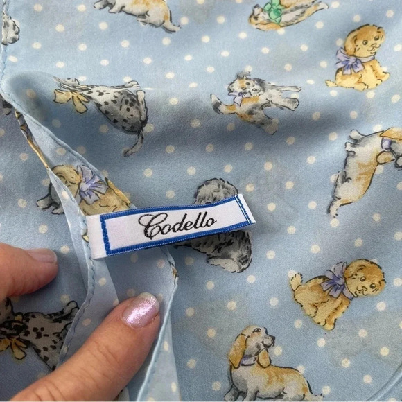 Codella Assorted Puppies Pure Silk Scarf - Picture 3 of 6